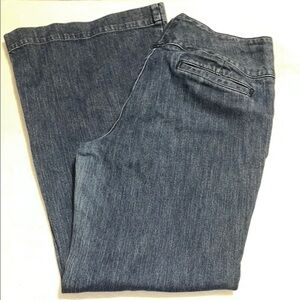 New York & Company Blue Flare & Wide Leg Jeans